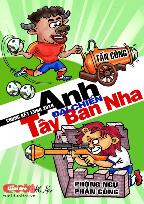 Chiến thuật nào cho trận chung kết Euro 2024?- Ảnh 1. Chiến thuật nào cho trận chung kết Euro 2024? - Tranh: Hữu Lộc