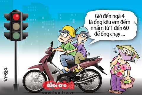 Người vợ hữu ích khi không còn đèn giao thông đếm ngược- Ảnh 1. Người vợ hữu ích khi không còn đèn giao thông đếm ngược - Tranh: Đức Thuận