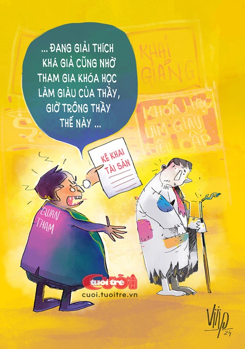 Thầy dạy làm giàu cho quan tham giờ ra sao?- Ảnh 1. Thầy dạy làm giàu cho quan tham giờ ra sao? - Tranh: Viiip