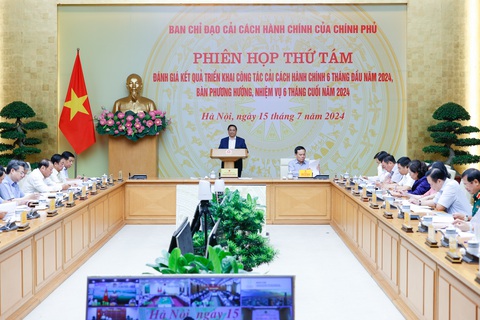 Thủ tướng: Rõ người, rõ trách nhiệm, rõ sản phẩm trong cải cách hành chính- Ảnh 2. Trong 6 tháng đầu năm 2024, các bộ, ngành đã thực hiện cắt giảm, đơn giản hóa 168 quy định kinh doanh theo báo cáo của Ban Chỉ đạo - Ảnh: VGP