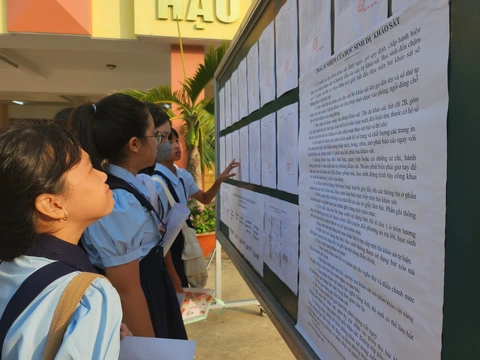 Trường THCS Trần Quốc Toản 1, TP Thủ Đức hạ điểm chuẩn- Ảnh 1. Thí sinh dự khảo sát vào lớp 6 năm 2024 ở TP Thủ Đức. Trong đó, Trường THCS Trần Quốc Toản 1 có điểm chuẩn cao nhất - Ảnh: P.Q