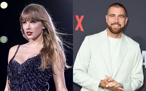 Taylor Swift và bạn trai Travis Kelce đồng loạt nhận giải tại Kids’ Choice Awards 2024 - Ảnh: Billboard/ Vanity Fair Taylor Swift và bạn trai Travis Kelce đồng loạt nhận giải tại Kids’ Choice Awards 2024 - Ảnh: Billboard/ Vanity Fair
