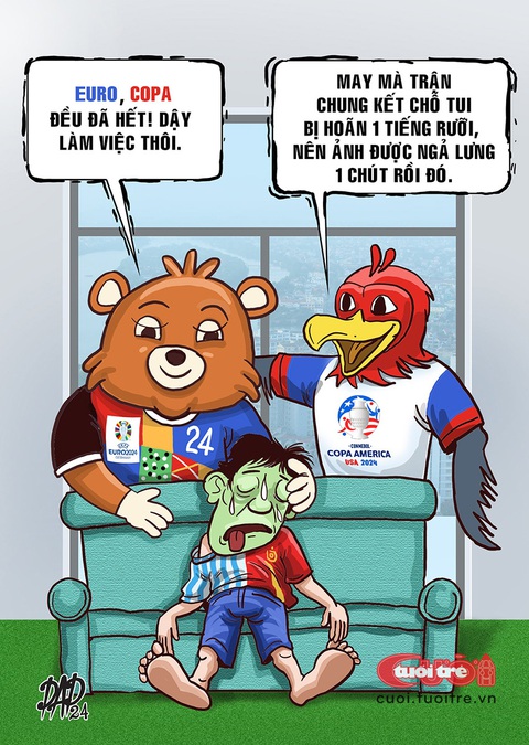 Fan hâm mộ bóng đá té xỉu ngày đầu tuần- Ảnh 1. Fan hâm mộ bóng đá té xỉu ngày đầu tuần - Tranh: DAD