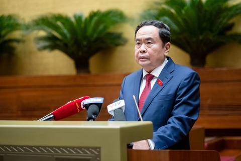 Chú tịch Quốc hội Trần Thanh Mẫn phát biểu tại sự kiện ra mắt sách của Tổng Bí thư Nguyễn Phú Trọng - Ảnh: BTC Chủ tịch Quốc hội Trần Thanh Mẫn phát biểu tại sự kiện ra mắt sách của Tổng bí thư Nguyễn Phú Trọng - Ảnh: BTC