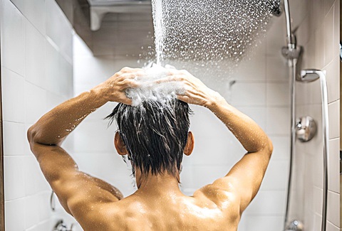 Tại sao cơn đột quỵ thường xảy ra trong khi tắm?- Ảnh 1. Nên tắm từ chân trước khi xối nước từ trên đầu để tránh nguy cơ đột quỵ - Ảnh minh họa: AI - T.T.D.