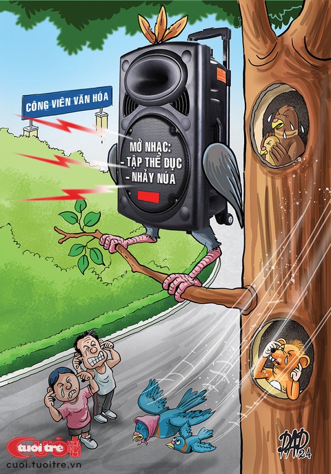 Vì sao lũ chim tháo chạy khỏi công viên văn hóa?- Ảnh 1. Vì sao lũ chim tháo chạy khỏi công viên văn hóa? - Tranh: DAD