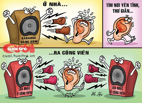 Lỗ tai chạy đâu cho thoát?- Ảnh 1. Lỗ tai chạy đâu cho thoát? - Tranh: Hữu Lộc