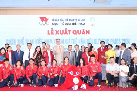 Lễ xuất quân đoàn thể thao Việt Nam dự Olympic Paris 2024 - Ảnh: QUÝ LƯỢNG Lễ xuất quân đoàn thể thao Việt Nam dự Olympic Paris 2024 - Ảnh: QUÝ LƯỢNG