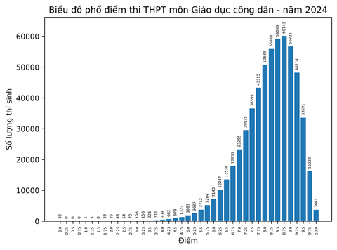 Phổ điểm thi tốt nghiệp THPT 2024: 183.000 bài thi toán dưới trung bình- Ảnh 10. Phổ điểm thi tốt nghiệp THPT 2024: 183.000 bài thi toán dưới trung bình- Ảnh 10.