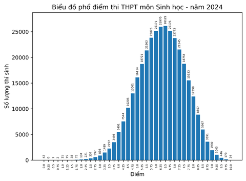 Phổ điểm thi tốt nghiệp THPT 2024: 183.000 bài thi toán dưới trung bình- Ảnh 7. Phổ điểm thi tốt nghiệp THPT 2024: 183.000 bài thi toán dưới trung bình- Ảnh 7.