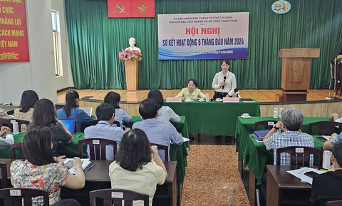 Phó chủ tịch UBND TP.HCM: Cần có giải pháp để kiểm soát tốt an toàn thực phẩm tại trường học, chợ...- Ảnh 1. Bà Trần Thị Diệu Thúy, phó chủ tịch UBND TP.HCM, phát biểu tại hội nghị - Ảnh: N.TRÍ