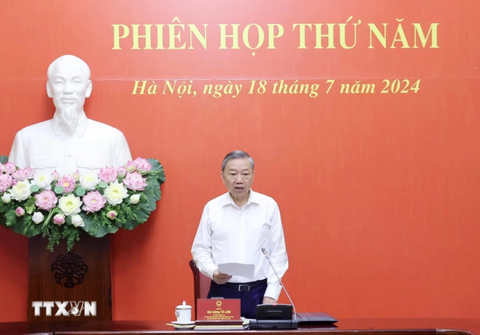 Chủ tịch nước Tô Lâm chủ trì họp Hội đồng Quốc phòng và An ninh- Ảnh 1. Chủ tịch nước Tô Lâm chủ trì phiên họp - Ảnh: TTXVN