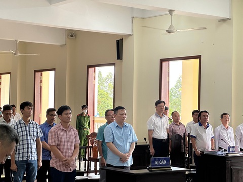 Hoãn xét xử vụ gây thiệt hại cho ngân hàng hơn 291 tỉ đồng- Ảnh 1. Các bị cáo trong vụ gây thiệt hại cho Agribank hơn 291 tỉ đồng - Ảnh: CHÍ HẠNH