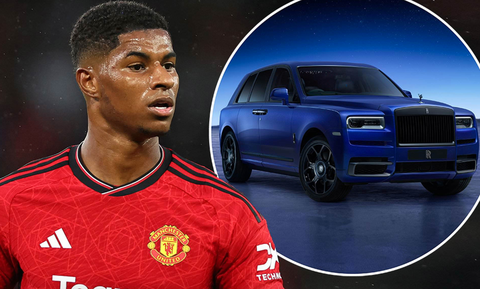 Marcus Rashford bị phạt vì lái siêu xe Rolls-Royce 167km/h- Ảnh 1. Sao Man Utd Marcus Rashford rất yêu thích chiếc siêu xe Rolls-Royce Cullinan Blue Shadow