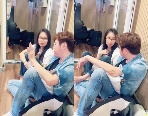 Cẩm Ly và Quốc Đại tái ngộ, buôn chuyện quên lối về- Ảnh 1. Khoảnh khắc Cẩm Ly và Quốc Đại tái ngộ, tâm sự quên thời gian