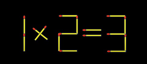 Thử tài IQ: Di chuyển một que diêm để 1x2=3 thành phép tính đúng- Ảnh 1.