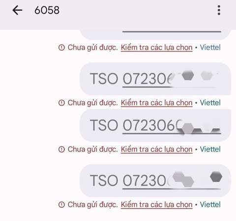 Thí sinh khó gửi và nhận tin nhắn để đăng ký xét tuyển- Ảnh 2. Thí sinh phản ánh không thể gửi được tin nhắn để nhận mã OTP hoàn thành đăng ký xét tuyển - Ảnh: T.S