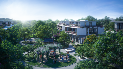 Swan & Maclaren thổi luồng sinh khí cho không gian sống tại Blue Zones đầu tiên của Việt Nam- Ảnh 7. Mặt sau mỗi căn biệt thự là nơi ông bà, cha mẹ có thể thư thái uống trà, con nhỏ được thỏa sức nô đùa nơi bãi cỏ