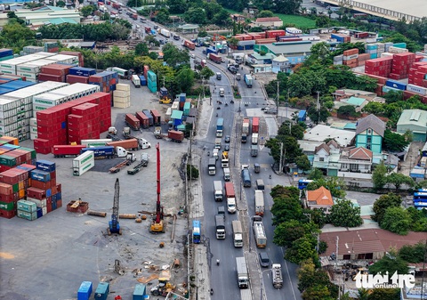Nâng cấp 15,3km đường Mỹ Phước - Tân Vạn để kịp đồng bộ vành đai 3 TP.HCM- Ảnh 3. Khu vực xây dựng nút giao Tân Vạn trên vành đai 3 kết nối TP.HCM - Bình Dương - Đồng Nai - Ảnh: CHÂU TUẤN