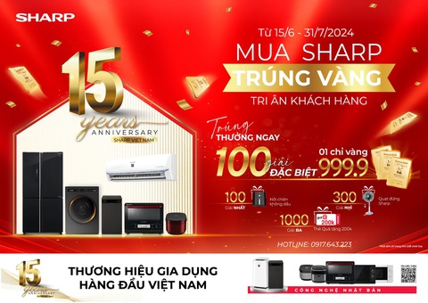 Sharp Việt Nam tặng vàng mừng sinh nhật 15 tuổi- Ảnh 1. Sharp Việt Nam tặng vàng mừng sinh nhật 15 tuổi- Ảnh 1.