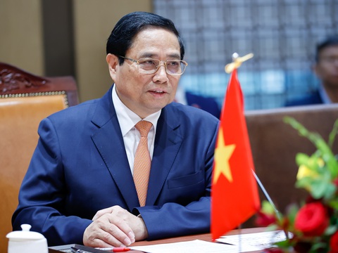 Thủ tướng Phạm Minh Chính hội kiến Chủ tịch Quốc hội Hàn Quốc- Ảnh 2. Thủ tướng Phạm Minh Chính phát biểu tại hội kiến - Ảnh: NHẬT BẮC