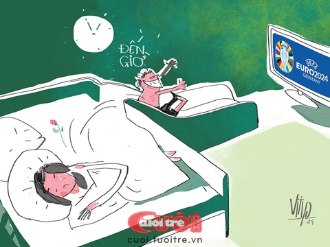 Những ông chồng bỏ rơi vợ mùa Euro- Ảnh 1. Những ông chồng bỏ rơi vợ mùa Euro - Tranh: Viiip
