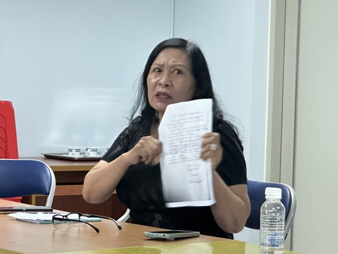 Bà Lương Lan Hương tại buổi làm việc Bà Lương Lan Hương tại buổi làm việc