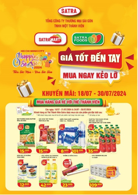 SATRA tung khuyến mãi hấp dẫn trong mùa mua sắm 2024- Ảnh 1. SATRA tung khuyến mãi hấp dẫn trong mùa mua sắm 2024- Ảnh 1.