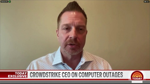 CEO CrowdStrike phải bỏ đua xe để sửa lỗi màn hình xanh toàn cầu- Ảnh 1. CEO CrowdStrike trong cuộc phỏng vấn với TODAY - Ảnh: TODAY