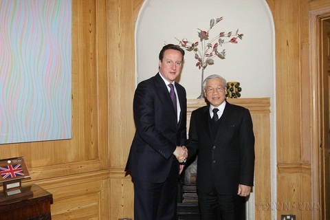 Thủ tướng Anh David Cameron đón Tổng bí thư Nguyễn Phú Trọng thăm chính thức Vương quốc Anh, ngày 22-1-2013, tại số 10 phố Downing ở Thủ đô London - Ảnh: TTXVN Tổng bí thư Nguyễn Phú Trọng, người nâng tầm 'ngoại giao cây tre' Việt Nam- Ảnh 4.