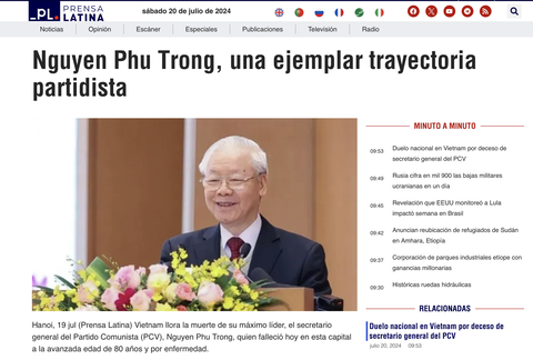Báo chí quốc tế nói về di sản của Tổng bí thư Nguyễn Phú Trọng- Ảnh 1. Báo chí quốc tế nói về di sản của Tổng bí thư Nguyễn Phú Trọng- Ảnh 1.