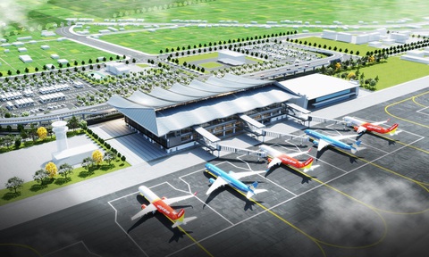 Sân bay không cần khởi công rầm rộ, chỉ cần làm tốt chất lượng công trình- Ảnh 1. Bản thiết kế 3D của sân bay Đồng Hới sau khi hoàn thành dự án mở rộng - Ảnh: QUỐC NAM