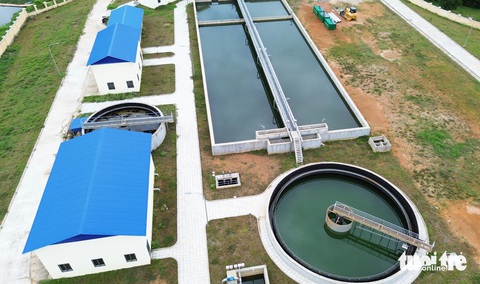Dự án thoát nước 300 tỉ làm xong nhưng chưa thể bàn giao do thiếu quyết định thu hồi đất- Ảnh 3. Nhà máy xử lý nước thải của dự án - Ảnh: LÊ TRUNG