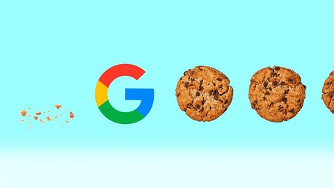 Biếm họa mô tả biểu tượng Google “nuốt trọn” bánh quy (cookie), ám chỉ việc công ty này tìm cách loại bỏ cookie bên thứ ba - Ảnh: GETTY IMAGES Google giữ cookie: Quảng cáo mừng, người dùng lo- Ảnh 1.