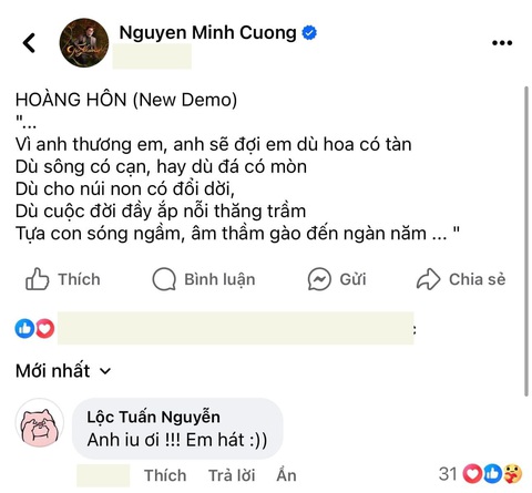 Hoài Lâm muốn hát ca khúc mới của Nguyễn Minh Cường- Ảnh 2. Hoài Lâm muốn hát ca khúc mới của Nguyễn Minh Cường- Ảnh 2.