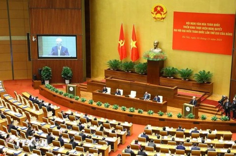 Tổng Bí thư Nguyễn Phú Trọng phát biểu tại Hội nghị Văn hóa Toàn quốc triển khai thực hiện Nghị quyết Đại hội XIII của Đảng (Hà Nội, 24/11/2021) - Ảnh: TTXVN Tổng bí thư Nguyễn Phú Trọng phát biểu tại Hội nghị Văn hóa toàn quốc triển khai thực hiện Nghị quyết Đại hội XIII của Đảng (Hà Nội, 24-11-2021) - Ảnh: TTXVN