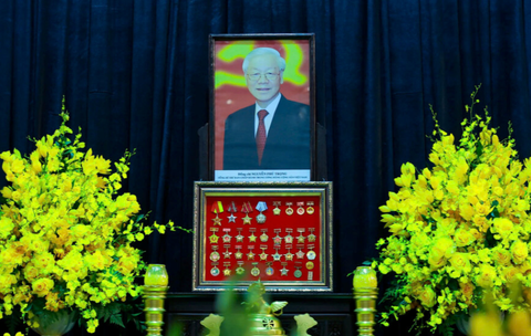 Di ảnh Tổng bí thư Nguyễn Phú Trọng tại Nhà tang lễ số 5 Trần Thánh Tông (Hà Nội) - Ảnh: NGUYỄN KHÁNH Di ảnh Tổng Bí thư Nguyễn Phú Trọng tại Nhà tang lễ số 5 Trần Thánh Tông (Hà Nội) - Ảnh: NGUYỄN KHÁNH