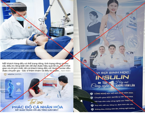 Không bằng cấp nhưng vẫn xưng danh Chưa có một bằng chứng khoa học nào sử dụng công nghệ này để gỉảm béo - Ảnh: Sở Y tế cung cấp