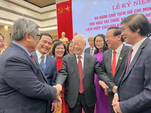 Tổng bí thư Nguyễn Phú Trọng gặp gỡ trí thức năm 2023 - Ảnh: GS VŨ MINH GIANG cung cấp Tổng Bí thư Nguyễn Phú Trọng gặp gỡ trí thức năm 2023 - Ảnh: GS VŨ MINH GIANG cung cấp