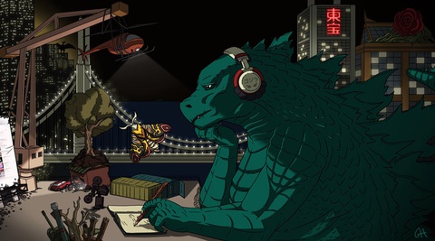 Sự thật về 'Lofi girl' chúng ta thường xem trên YouTube- Ảnh 8. Phiên bản Godzilla