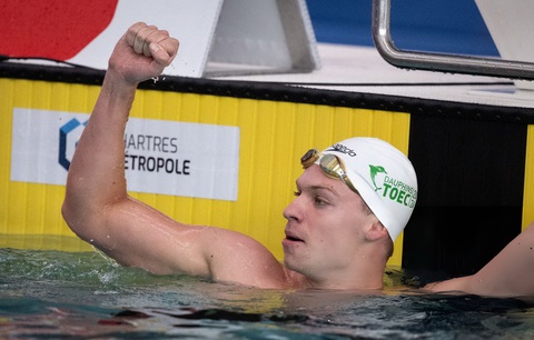 Hứa hẹn tưng bừng ngày mở màn Olympic Paris 2024- Ảnh 2. Leon Marchand là niềm hy vọng vàng của tuyển bơi Pháp tại Olympic Paris 2024 - Ảnh: Getty