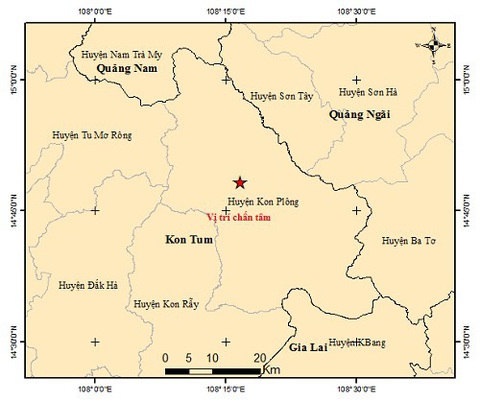 Kon Tum xảy ra 32 trận động đất trong 24 giờ- Ảnh 1. Kon Tum xảy ra 32 trận động đất trong 24 giờ- Ảnh 1.