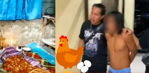 Đâm chết bạn nhậu vì câu đố 'Con gà hay quả trứng có trước?'- Ảnh 1. DR đã bị bắt ngay sau vụ đâm chết KM và vẫn đang bị điều tra, trong khi nạn nhân KM đã được an táng hôm 26-7 - Ảnh chụp màn hình Kompas