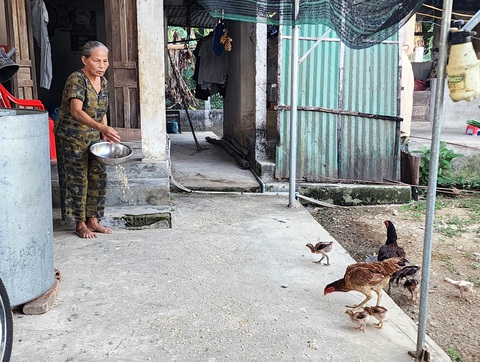 Mẹ chồng - nàng dâu thời nay - Kỳ 2: Người con dâu yêu thương chăm mẹ chồng 106 tuổi- Ảnh 3. Chồng mất sớm, bà Nhi suốt ngày quanh quẩn chăm sóc mẹ chồng bằng tất cả sự hiếu thảo và tình yêu thương - Ảnh: TRẦN MAI