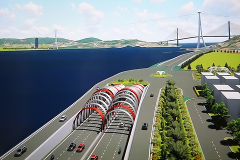 Quảng Ninh vẫn dự trữ quỹ đất làm hầm đường bộ xuyên vịnh Cửa Lục- Ảnh 1. Một góc phối cảnh hầm xuyên vịnh Cửa Lục, TP Hạ Long, tỉnh Quảng Ninh - Ảnh: T.THẮNG chụp lại