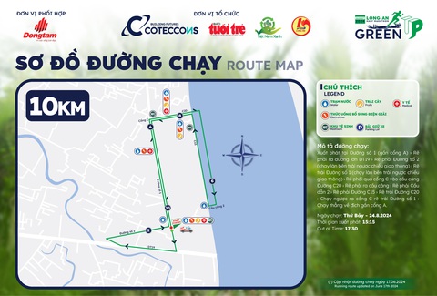 Cung đường 'xanh' tại giải GreenUP Marathon 2024- Ảnh 3. Sơ đồ đường chạy cự ly 10km