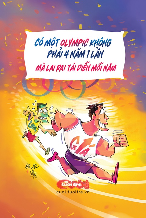 Giải Olympic năm nào cũng có- Ảnh 1. Giải Olympic này năm nào cũng có - Tranh: Hữu Lộc + Viiip