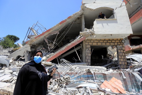 Nhà cửa bị san phẳng ở phía nam Lebanon do hỏa lực của Israel ngày 29-6 - Ảnh: AFP Nhà cửa bị san phẳng ở phía nam Lebanon do hỏa lực của Israel ngày 29-6 - Ảnh: AFP