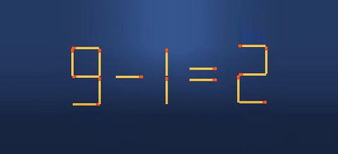 Thử tài IQ: Di chuyển hai que diêm để 9-1=2 thành phép tính đúng- Ảnh 1.
