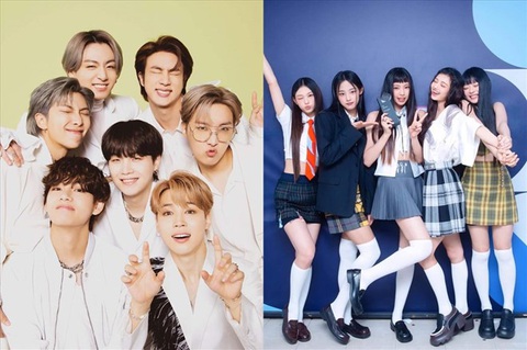BTS, NewJeans thường được fan ví như anh em một nhà vì cùng thuộc HYBE - Ảnh: HYBE BTS, NewJeans thường được fan ví như anh em một nhà vì cùng thuộc HYBE - Ảnh: HYBE